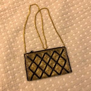 COPY - Vintage La Regale Ltd black gold beaded purse
